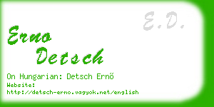 erno detsch business card